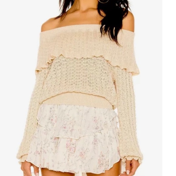 Free People NWT ivory Crazy In Love
Pullover Ruffle Sweater Linen Blend - Picture 2 of 7